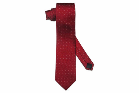 Burgundy Pin Dots Silk Tie