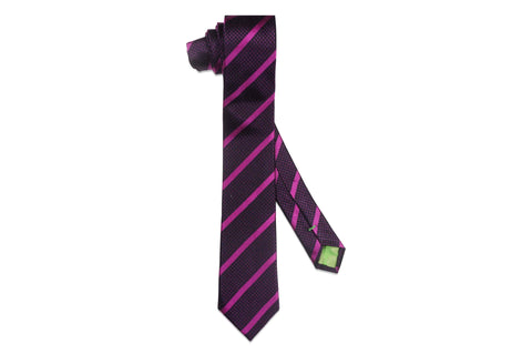 Fowey Purple Silk Skinny Tie