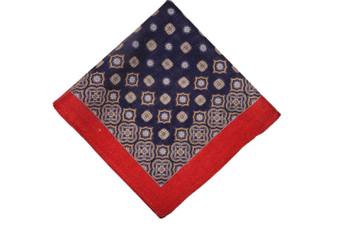 Yellow Piping Cotton Pocket Square