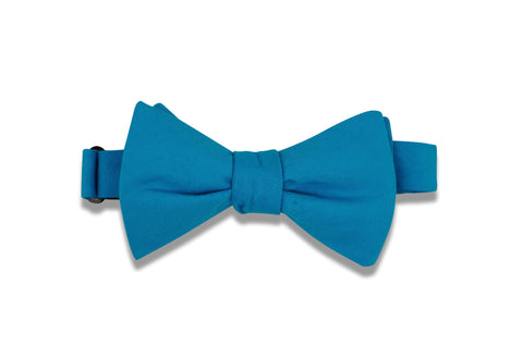 Aqua Blue Cotton Bow Tie (self-tie)