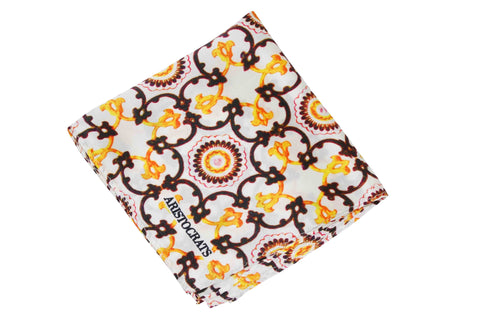 Yellow Blue Dotted Silk Pocket Square