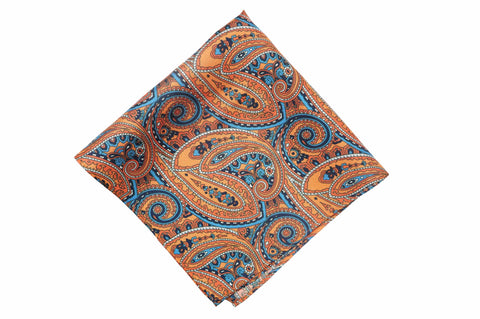 Yellow Piping Cotton Pocket Square