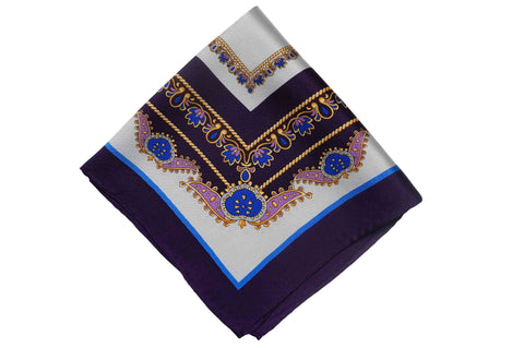Yellow Piping Cotton Pocket Square