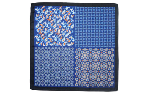 Yellow Piping Cotton Pocket Square
