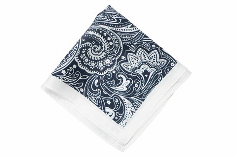 Yellow Piping Cotton Pocket Square