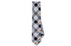 Blue Check Flowers Cotton Skinny Tie