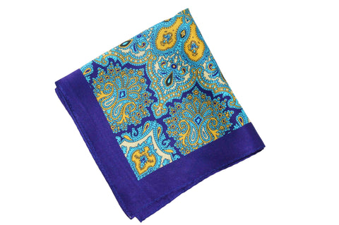 Yellow Piping Cotton Pocket Square