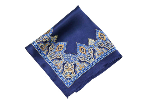 Yellow Piping Cotton Pocket Square