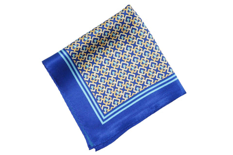 Yellow Piping Cotton Pocket Square