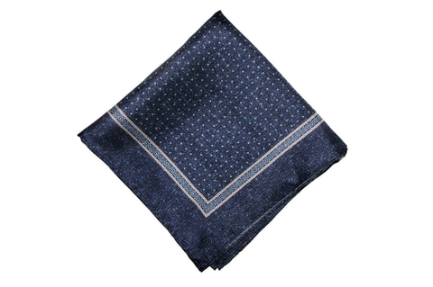 Yellow Blue Dotted Silk Pocket Square