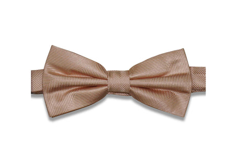 Blush Herringbone Silk Bow Tie (Pre-Tied)