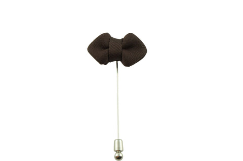 Brown Diamond Tip Lapel Bow