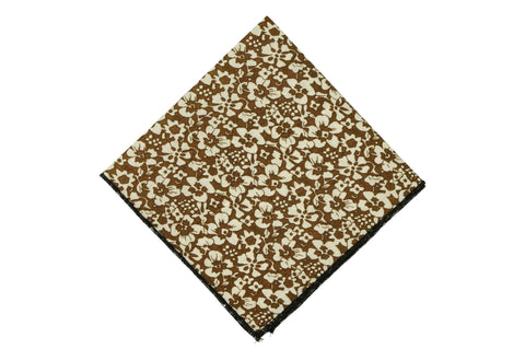 Brown Flowers Cotton Pocket Squares