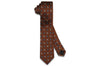 Brown Oval Flowers Silk Skinny Tie