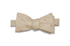 Champagne Dotted Linen Bow Tie (Self-Tie)