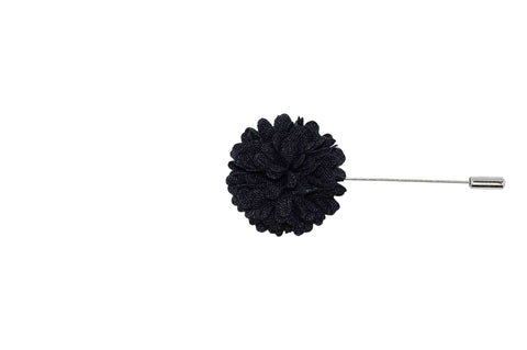 Charcoal Full Petal Lapel Flower