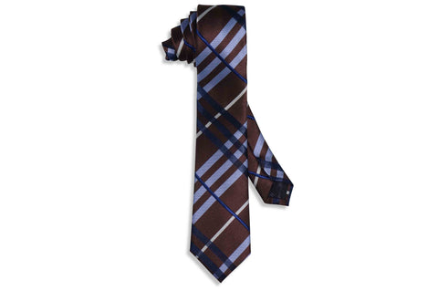 Chocolate Blue Skinny Tie