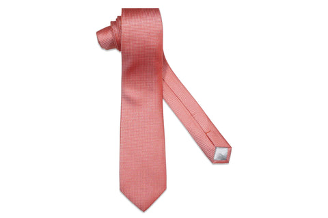 Coral Texture Silk Skinny Tie