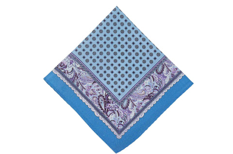 Court Blue Cotton Pocket Square