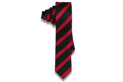Crimson Stripes Polyester Skinny Tie