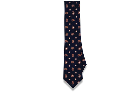 White Linked Cotton Skinny Tie