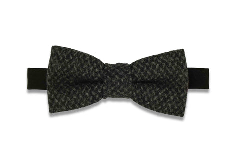 Dark Fenced Wool Bow Tie (pre-tied)