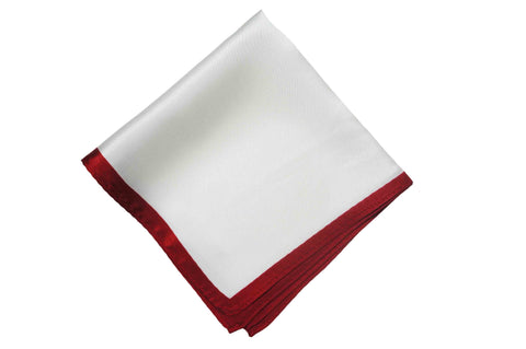 Deep Maroon Border Silk Pocket Square