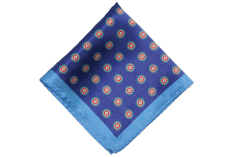 Double Blue Glow Silk Pocket Square
