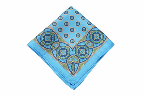 Eastbourne Blue Silk Pocket Swquare
