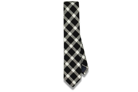 White Linked Cotton Skinny Tie