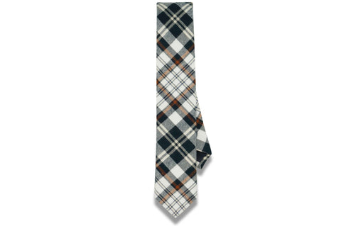 White Linked Cotton Skinny Tie