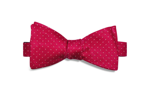 Fuchsia Pin Dots Silk Bow Tie (self-tie)