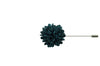 Full Petal Aqua Black Lapel Flower