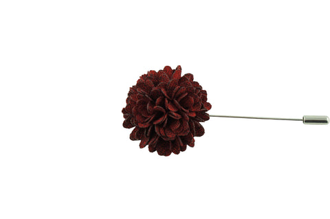 Full Petal Maroon Lapel Flower
