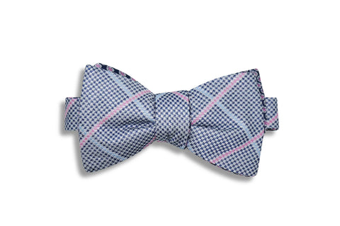 Houndstooth Paisley Silk Bow Tie (self-tie)