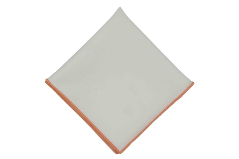 Light Coral Piping Cotton Pocket Square