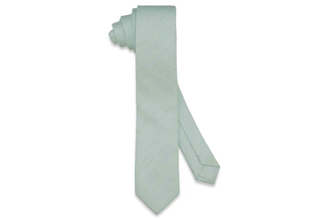 White Linked Cotton Skinny Tie