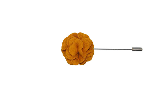 Mustard Felt Overlay Lapel Flower