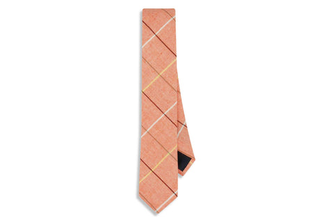 White Linked Cotton Skinny Tie