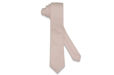 White Linked Cotton Skinny Tie