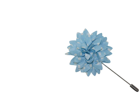 Powder Blue Dots Lapel Flower