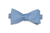 Powder White Dots Silk Bow Tie (self-tie)