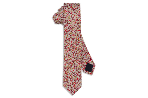 White Linked Cotton Skinny Tie