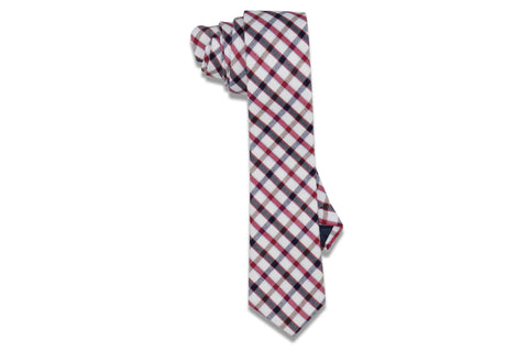 White Linked Cotton Skinny Tie