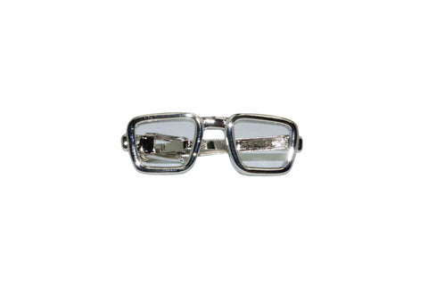 Silver Glasses Tie Bar