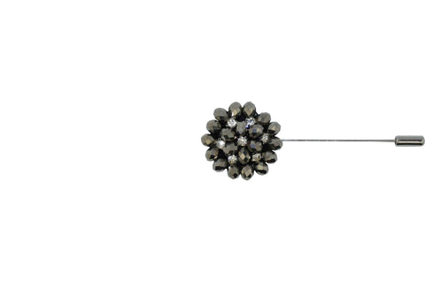 Silver Jewel Lapel Flower