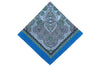 State Blue Cotton Pocket Square