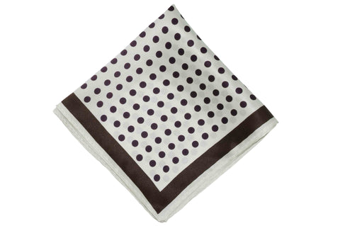 White Dots Silk Pocket Square