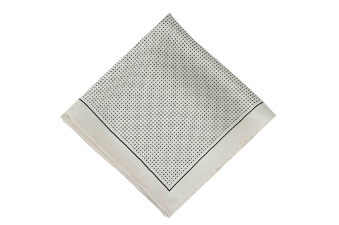 White Pin Dots Silk Pocket Square