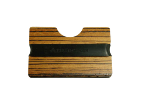 Zebra Wood Card Holder